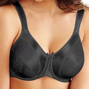 Bali Satin Tracings Minimizer Underwire Bra Black 42G